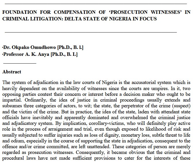 FOUNDATION FOR COMPENSATION